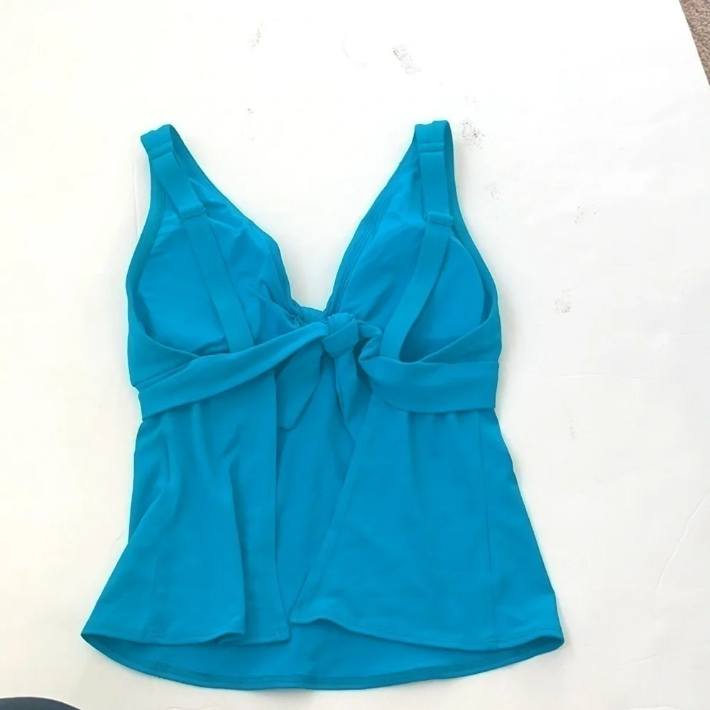 Robin Piccone Aqua blue Olivia Tankini swim top S NWOT